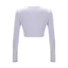 Women's T Shirts Solid Color Short Top With Lace Up Hollowed Out Long Sleeved Tunic Tee For Women