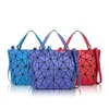 Totes Luminous bao bag Sequins geometric bags for women 2020 Quilted Shoulder Bags Laser Plain Folding female Handbags bolsa feminina 240407