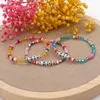 Strand Go2boho Biżuteria miłość alfabet kryształowy koralik mieszany kolor polimerowy bransoletka dla kobiet małe słowa