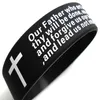 20 pz Inspirational English Lords Prayer Christian Mens DONNA Moda Croce braccialetti in silicone intero braccialetto polsinoGioielli Lot262t