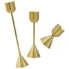 Świecane uchwyty 3 szt. Metal Taper Holder House For Pilar Candles Gold Candlestick Żelazny komputer stacjonarny