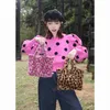 Totes 2021 Winter New Soft Warm Faux Fur Bag Fashion Leopard and Zebra Printten Plush Handbag Female Chain Messenger Bag Fluffy Tote 240407