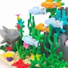 Atacado brinquedos personalizados 128pcs pequenos conjuntos de brinquedos de partículas tijolo modelo de construção técnica mundo subaquático lepin criador brinquedos colecionáveis para crianças presente de natal