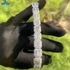 marka moda moda fabryka cena 13 mm vvs moissanite Diamond łańcuch 925 Srebrny biżuteria biżuterii Tennis Link mrożony naszyjnik z klastrowym