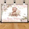 Background Material Teddy Bear Baby Shower Backdrop For Photography Gold Crown Boy Girl 1st Birthday Party Decor Customized Background Photo Studio YQ231003