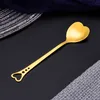 Heart Design Spoons Stainless Steel Mixing Scoop Coffee Spoon Dessert Sugar Stirring Spoons Teaspoon Christmas Wedding Gifts Q607