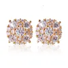 Zuanfa Pass Diamond Tester Cluster Flower Earrings 925 Sterling Silver Screw Back Moissanite Studörhängen