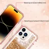 Luksusowe piaski i obudowy telefonu komórkowego na iPhone 15 Pro Max 14 Plus dla Samsung S23 Ultra Bling Bling Glitter Floating Szybki i ciężka okładka odporna na wstrząsy