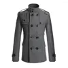 Vestes pour hommes Hommes Manteau Couleur Solide Bouton à double boutonnage Décoration Formelle Douce Business Veste d'hiver Pardessus pour un usage quotidien