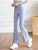 Pantalones activos Mujer Sin costuras Cintura alta Levantamiento de cadera Yoga Leggings Sólido Secado rápido Apretado Transpirable Elástico Delgado Danza Deportes Fitness Flare