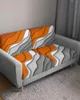 Chair Covers Orange Grey Gradient Geometric Abstract Seat Cushion Cover Sofa Protector Stretch Washable Removable Slipcovers