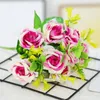 Dekorativa blommor Fake Flower Arrangement Bouquet Plastic Roses Artificial For Wedding Bouquets Centerpieces Party Valentine Day Home Decor