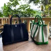 Totes Bag Gardens Party Handbag Canvas Stor kapacitet Handväska Totes Garden Party Bags äkta läder 7A Handswen 2023 Canvas med importerad TC Top Layer Cowhide 30