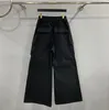 Calça Jeans Masculina Hi Street Wide Flare Preta Cargo