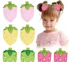 Hair Accessories 24pc/lot Cute Baby Strawberry Clips Girls SOlid Fabric Bow Hairpins For Kids Headwear Wholesale