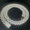 Marca de moda feminina pronta para enviar 925 prata fina hip hop joias colar cubano gelado 14mm corrente de moissanite bling vvs links de diamante