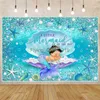 Bakgrundsmaterial MocSicka Mermaid Princess Backdrop för fotografering Girl Birthday Party Decor Fotor Bakgrund under havet Baby Shower Bakgrund YQ231003