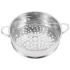 Double Boilers Handle Bun Steamer Stainless Steel Food Basket Cookware Grid Kitchen Chicken