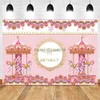 Background Material Baby Shower Carousel Party Photography Backdrops Happy Birthday Boy And Girl Portrait Photographic Background For Photo Studio YQ231003