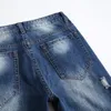 Мужские джинсы, рваные мужские 2023, синие мужские прямые джинсовые байкерские брюки, джоггеры, потертые брюки, размер отверстия 34, 36, 38, 40, 42, оптовая продажа одежды