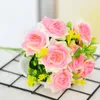 Dekorativa blommor Fake Flower Arrangement Bouquet Plastic Roses Artificial For Wedding Bouquets Centerpieces Party Valentine Day Home Decor