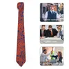 Bow Ties Paisley Print Tie Blue And Orange Graphic Neck Cool Fashion Collar For Men Daily Wear Necktie Accessories