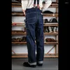 Men's Jeans Simons Vintage Overalls 14.5OZ Motorcycle High Waist Straight Amekaji CARHARLumberjack Pants