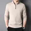 T-shirts pour hommes Homme Spring Stand Collier à manches longues T-shirt Casual Zipper Vert Rose Blanc Polo Hommes Lâche Oversize Tshirt 4XL Office Wear