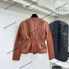 Autumn new women's jacket High version leather lapel fashion motorcycle show slim waist short coat windproof top