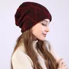 Beralar Çok sayıda-Co Kış Örme Yetişkin Şapkalar Kadınlar için Kapaklar Artı Kadife Sıcak Beanie Cap Casual Elastik Ekose Erkek Şapka Bonnet Tut