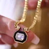 Kedjor Unice Real 18K Solid Yellow Gold Jewelry AU750 1,5CT SPLICING Sugar Diamonds Onyx Pendant Cuban Chain Halsband Fashion Lady