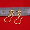 Ohrhänger aus echtem 999er reinem 24-Karat-Gelbgold, Tropfenform für Damen, polnischer Kugelhaken, 2,3 cm Länge