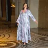 Etnische kleding Jalabiya Abaya's voor dames Dubai-avondjurk Gedrukt Abaya Moslim Marokkaanse Kaftan Saoedi-Arabië Turkije Islamitisch Bescheiden