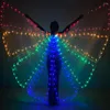 Vêtements de scène pour femmes, accessoires de Performance à ailes LED, barre alimentée par batterie avec bâton, cape de danse du ventre d'halloween, fête