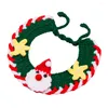 Collares para perros Collar de mano de obra fina lana tejida festiva Santa Claus mascota exquisita comodidad para gatos cachorros suministro de Navidad