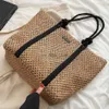 Totes Summer Large Caction Damskie torby słomkowe ręcznie robione torby plażowe dla kobiet 2022 Casual Travel Shopper Bag na ramię torebki marki Nowe 240407