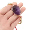 Strand Reiki Healing Naturalny pół szlachetny kamień czerwony nić tkana biżuteria bransoletka ametyst Akcesoria Party Wedding Charm Prezent