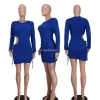 Designer Bubble Jurken Vrouwen Herfst Winter Lange Mouw Bodycon Jurk Sexy Schede Uitgesneden Bandage Jurk Nachtclub Feestkleding Groothandel kleding