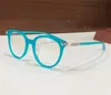 New fashion design retro optical eyewear round shape cat eye frame simple classic style versatile glasses transparent lens BLUEBERRY