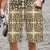 Shorts voor heren, streetwear, luipaardprint, herenkleding, elastische taille, patroon, coole man, los, casual, oversized, zwemmen, zomerstrand