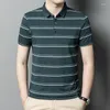 Mäns T -skjortor Mulberry Silk Men High Quality Short Business Sleeve Casual Non Iron Top Polo Shirt Camisetas de Hombre