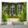 Background Material Flower Tapestry Spring Fence Landscape Backdrop Cloth Wall Hanging Garden Poster Outdoor Home Decor Tapestry Aesthetics YQ231003
