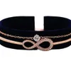 Pulseira Swarovski Designer Luxo Moda Mulheres S925 Original Amor Eterno Limitado Oito Caracteres Dupla Camada Pulseira Romântica Pequena Fragrância Vento