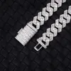 Zware zilveren 18k vergulde luxe ketting Baguette Diamond Vvs Moissanite Cubaanse schakelketting