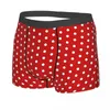 Caleçons à pois blancs sur boxer rouge profond pour homme hautement respirant cadeaux d'anniversaire de haute qualité