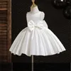 Girl Dresses Flower Simple Satin Baptism Is One Year Old First Communion Birthday Wedding Ball Dream Gift For Children Customize