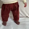 Calças outono bebê grosso veludo sólido infantil menino calças casuais soltas da criança meninas harem moda crianças roupas
