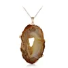 Pendant Necklaces Brazilian Drusy Natural Edged Slice Open Druzy Agat Electroplated Bead For Jewelry Making Necklace Without Chain