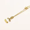 Stämpel halsband lyxiga mode choker halsband designer guld pläterad legering brev hänge halsband för kvinnor bröllop smycken259k