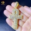 Zuanfa New Arrivic Cross Pendants 925 Sterling Silver VVS Moissanite Bagutet